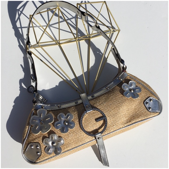 Guess Handbags - Leather & Crystal Flower Guess Handbag